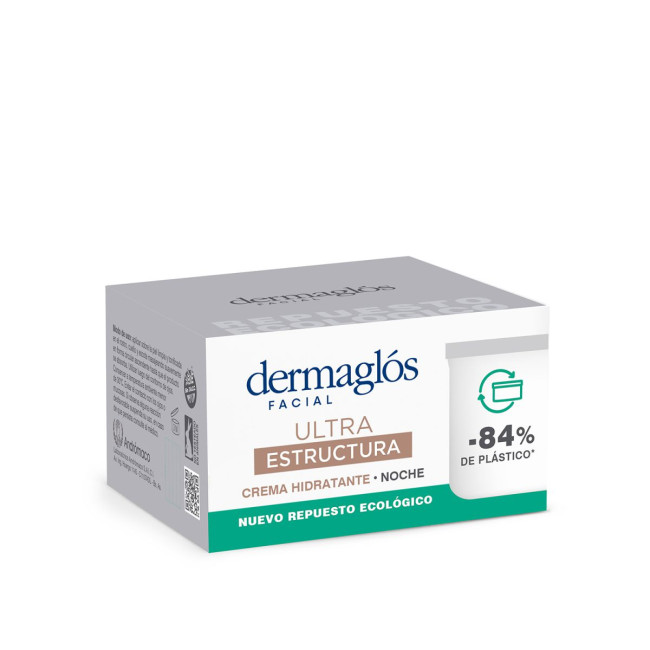 Dermaglos crema hidratante de noche ultra estructura repuesto, hidrata y atenúa arrugas profundas...