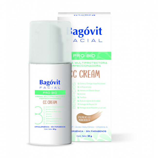 Bagovit facial pro bio cc con color crema hidratante y antiage x 50 grs.