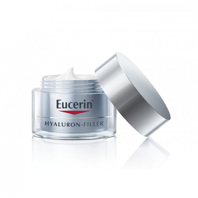 Eucerin hyaluron filler crema de noche con dos tipos de ácido hialurónico, aporta hidratación y...