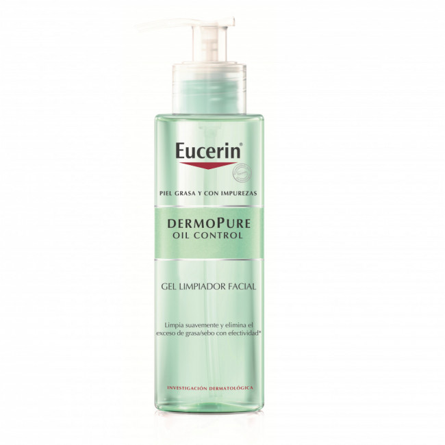 Eucerin dermopure gel de limpieza facial para pieles mixtas a grasas x 200 ml.