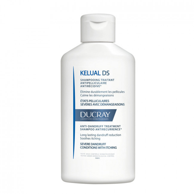 Ducray kelual shampoo tratamiento para caspa grave, escamas y picazón x 100 ml.