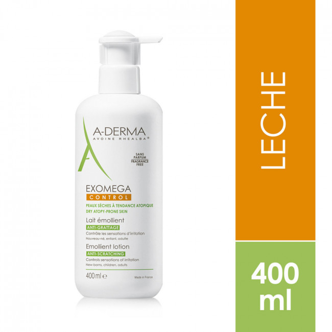 A-derma exomega control leche hidratante para pieles atópicas, muy secas y sensibles x400ML