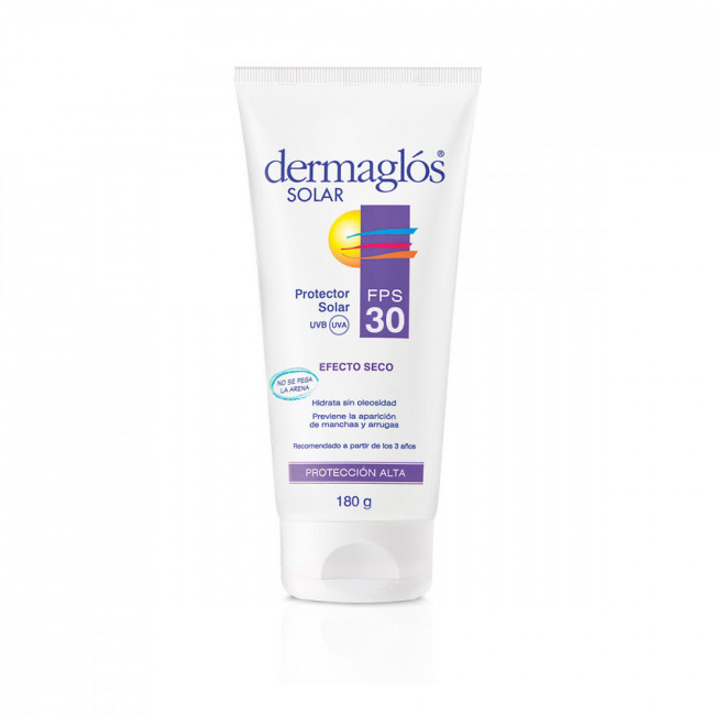 Dermaglos solar factor 30 crema efecto seco instantáneo, hidrata sin oleosidad, resistente al...