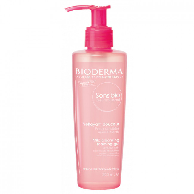 Bioderma Sensibio gel moussant, limpia y desmaquilla delicadamente cara y ojosx 200 ml.