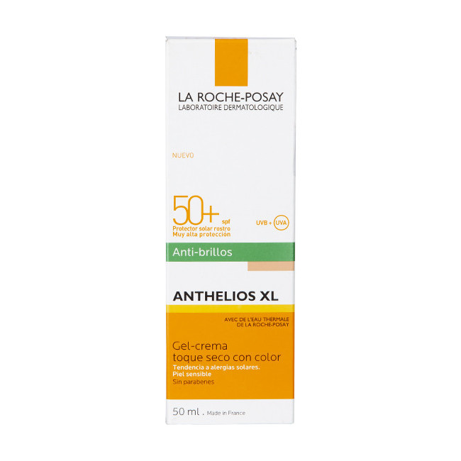 La roche posay anthelios protector solar factor 50 toque seco con color x 50 ml.