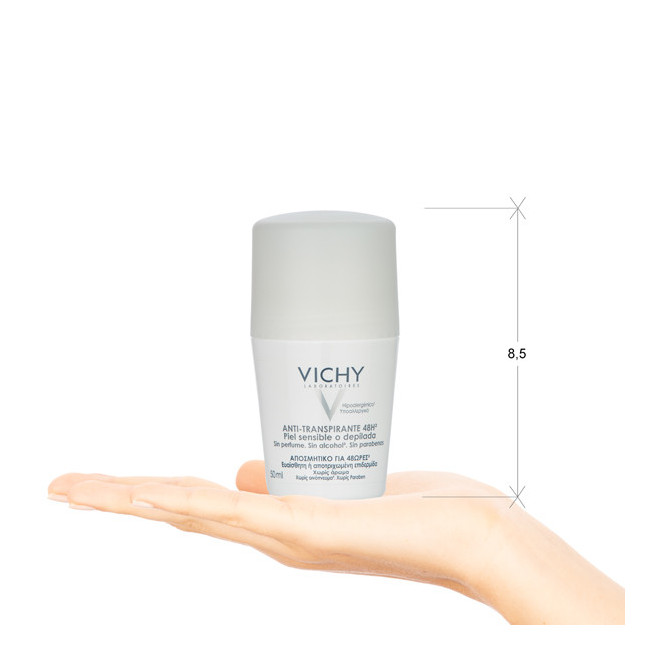Vichy desodorante rollon piel sensible x 50 ml.