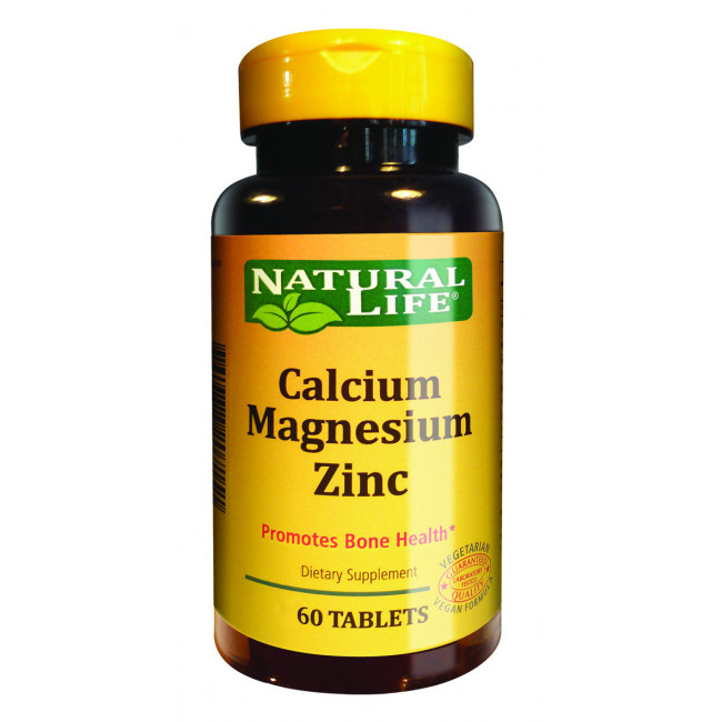 Natural life calcio, magnesio y zinc natural life x 60 cápsulas.