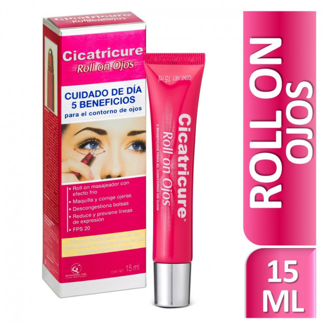 Cicatricure roll on crema contorno de ojos, masajeador con efecto frío, descongestiona bolsas x...