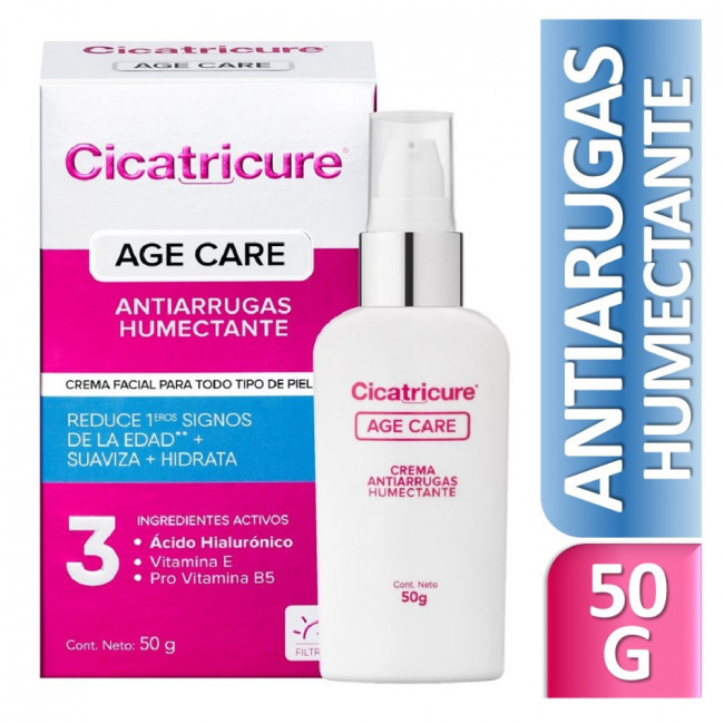 Cicatricure crema antiage humectante con ácido hialurónico, vitamina e y pro vitamina b5 x 50 grs.