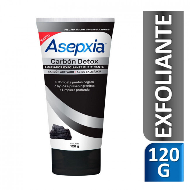 Asepxia carbon gel exfoliante x 120 grs.