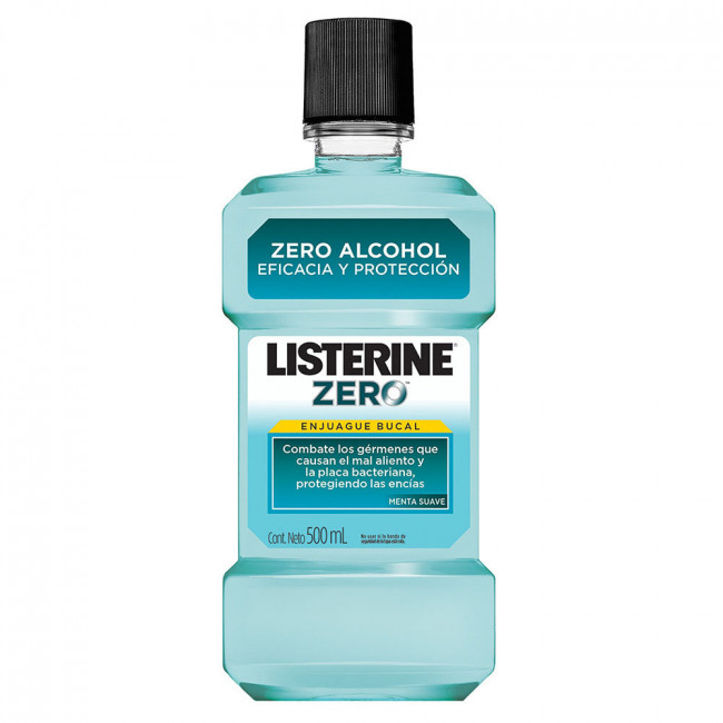 Listerine enjuague bucal zero menta suave x 500 ml.