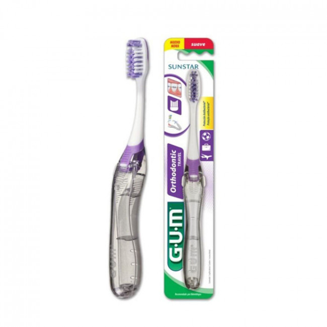 Gum cepillo dental 125 para ortodoncias, ideal para viajes.