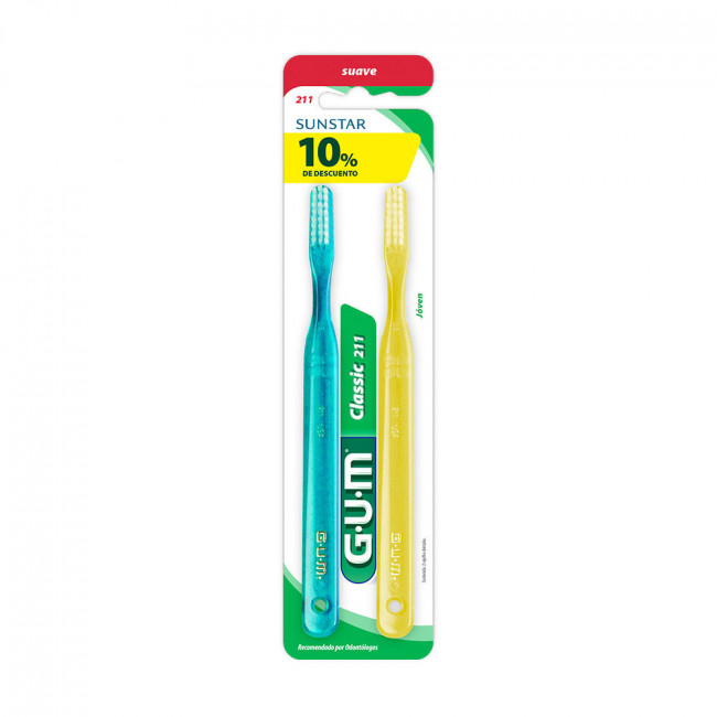Gum cepillo 211 dental clásico x 2 unidades 