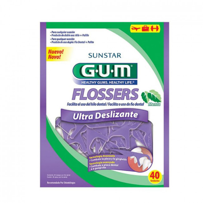 Gum hilo dental 887 mango con hilo x 40 unidades.