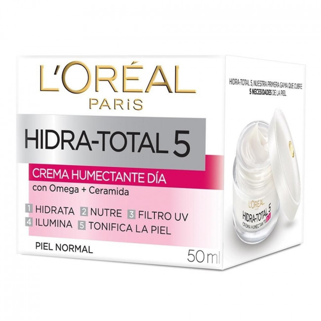 Dermo expert de loreal crema hidra total,  nutre e ilumina tu piel, con filtro uv, omega y...