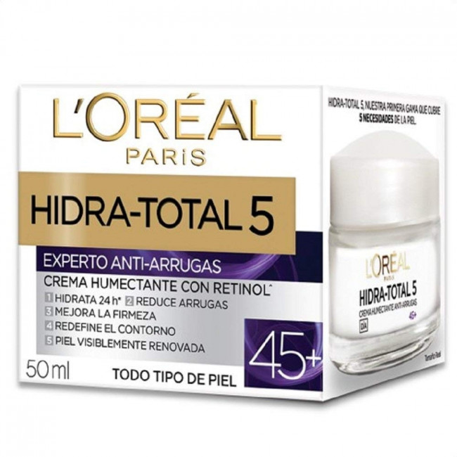 Dermo expert de loreal hidra total crema antiage +45, piel hidratada, más firme y renovada x 50 ml.