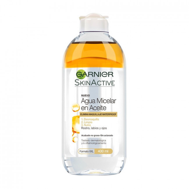 Garnier skin active agua micelar de limpieza facial bifásica x 400 ml.