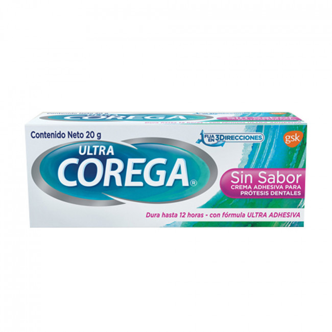 Ultra corega crema adhesiva dental sin sabor x 20 grs.