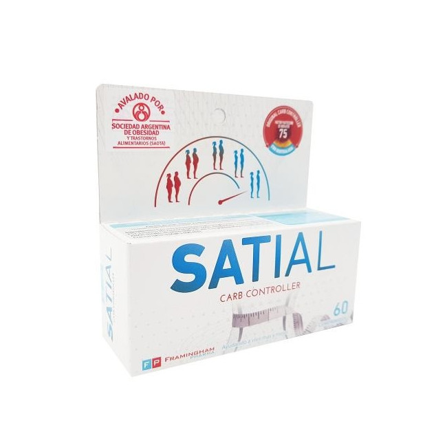 Satial carb controller suplemento dietario, su acción reduce el impacto calórico de los alimentos...