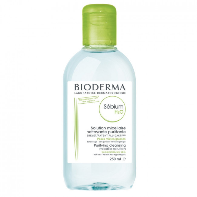 Bioderma sebium h2o agua micelar de limpieza facial para pieles con acné x 250 ml.