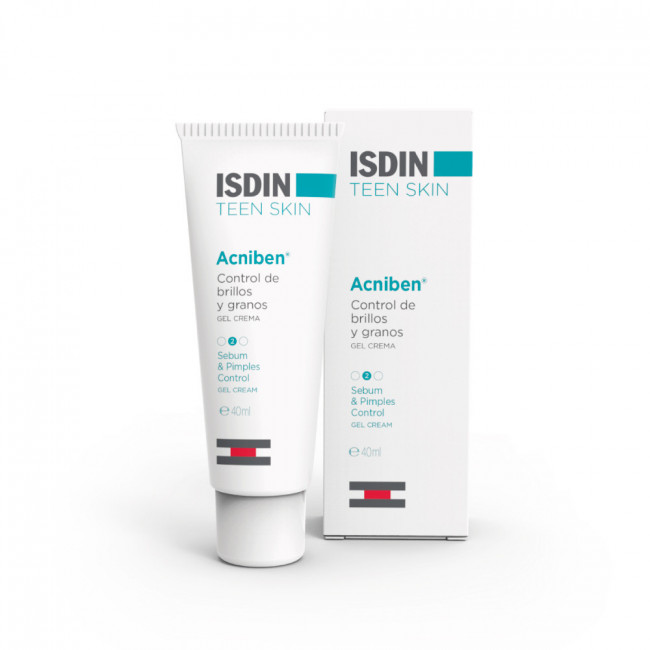 Isdin acniben ts gel crema equilibrante, para pieles adolescentes, ayuda al control de brillos y...