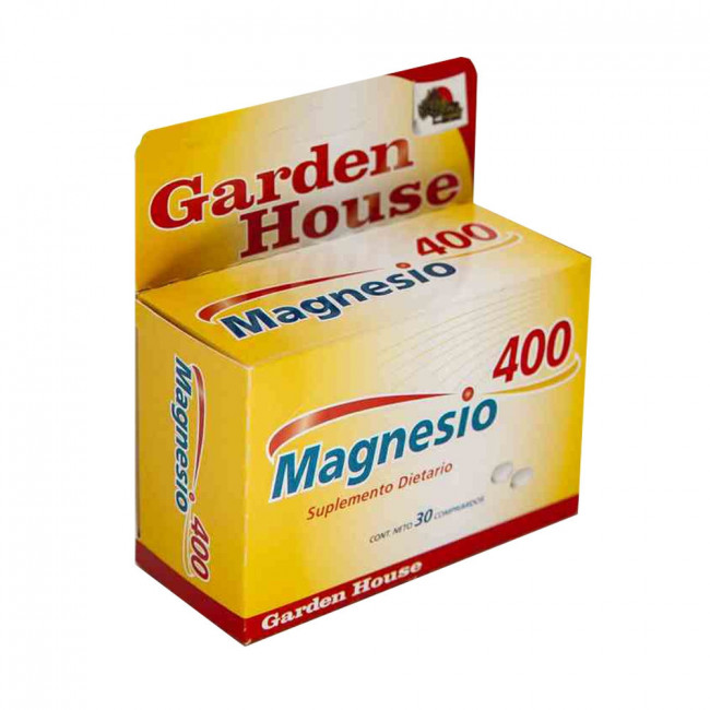 Garden house magnesio 400 x 30 comprimidos.