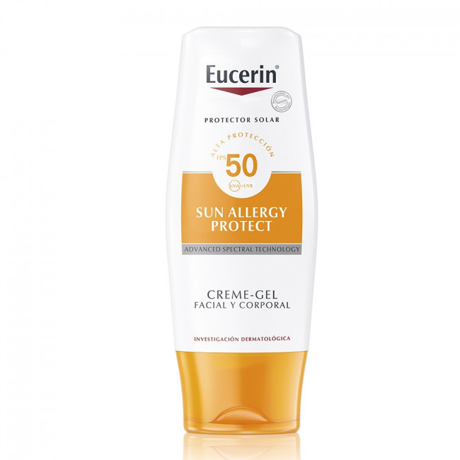 Eucerin solar 50 gel alergy, protege pieles sensibles con alergia al sol x 150ml.