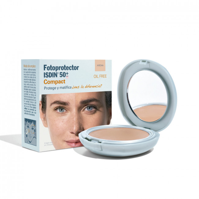 Isdin fotoprotector solar facial factor 50 compacto oil free, protege y matifica, ideal para la...