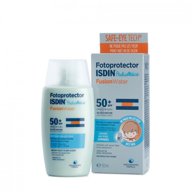Isdin fotoprotector factor 50 pediátrico fusion water x 50 ml.