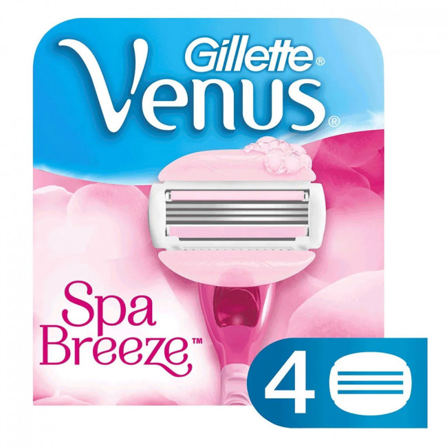 Gillette venus maquina spa 3 hojas y barras de gel integradas flexibles que se adaptan a las...