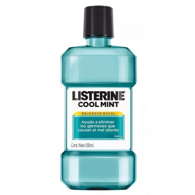 Listerine enjuague bucal cool mint 24 hs x 500 ml.