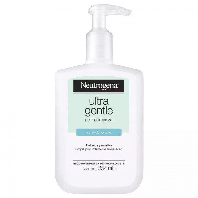 Neutrogena gel limpiador ultra gentle para piel seca y sensible x 354 ml.