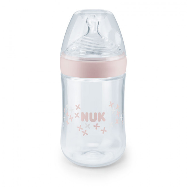 Nuk natural mamadera rosa x 260 ml.