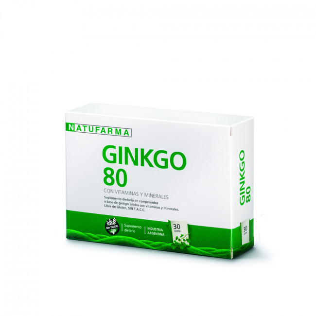 Natufarma ginkgo 80 mejora el rendimiento intelectual x 30 comprimidos.