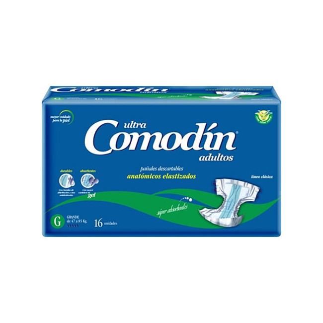 Comodin pañales para adultos elastizados tamaño grande x 16.