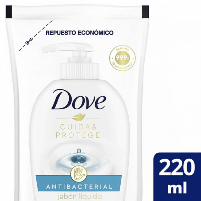 Dove jabón líquido anti-bacterial x 220 ml.