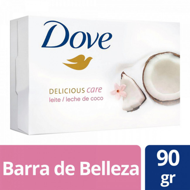 Dove jabón leche de coco, con crema hidratante y agentes de limpieza suaves que protegen la...