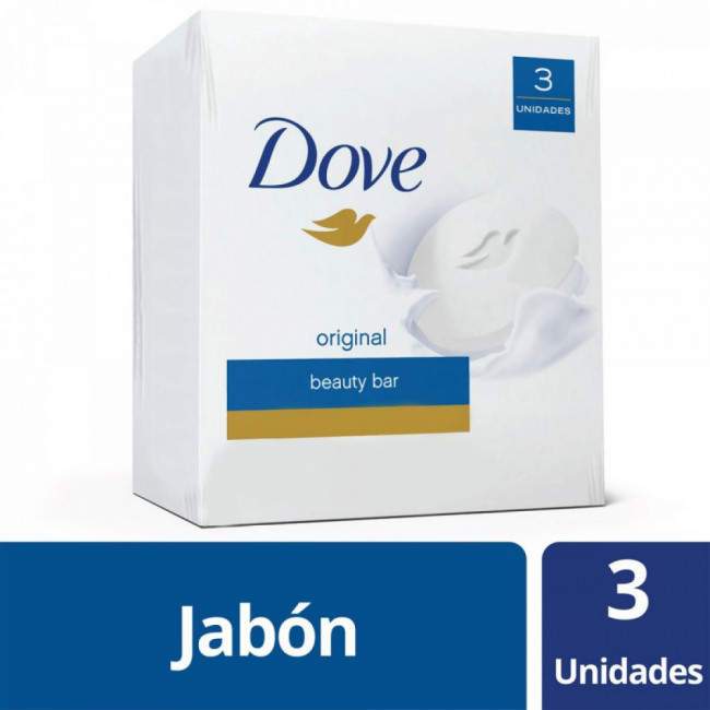 Dove jabón blanco x 90 grs x 3 unidades.