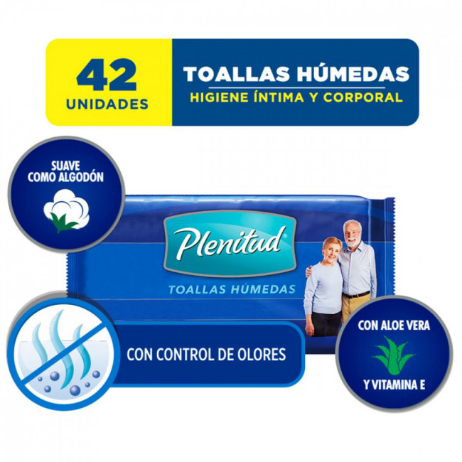 Plenitud toallitas húmedas x 42 unidades.