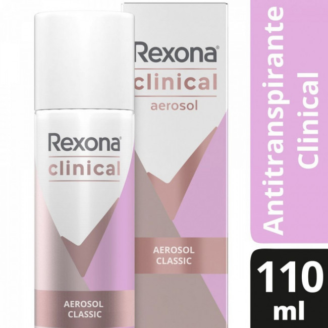 Rexona clinical desodorante aerosol mujer clásico x 110 ml.