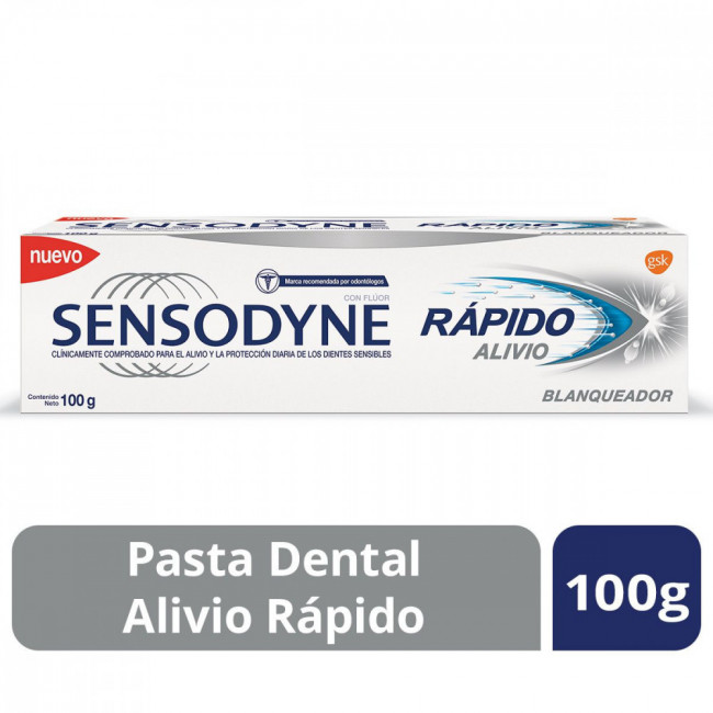 Sensodyne pasta dental rápido alivio blanqueadora x 100 grs.