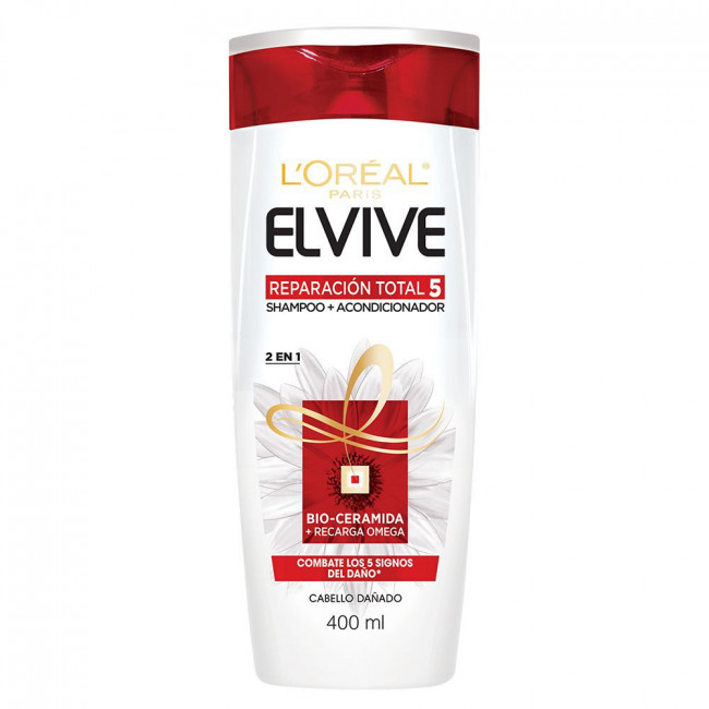 Elvive shampoo reparación total 5 2 en 1 x 400 ml.