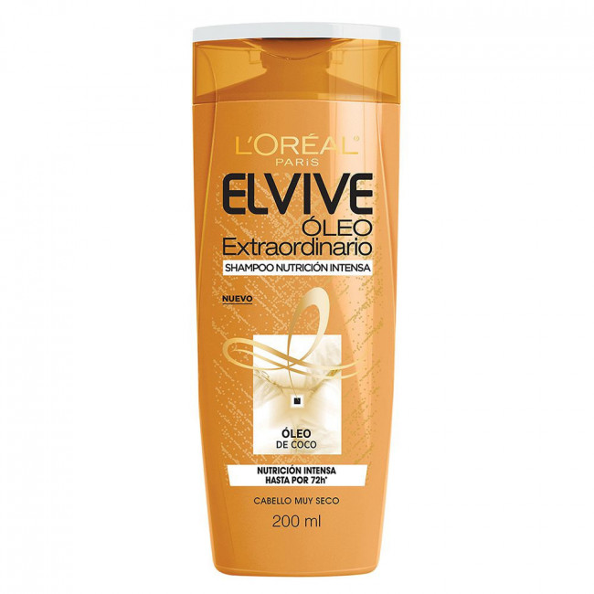 Elvive shampoo óleo nutritivo extraordinario, nutrición, brillo y suavidad para cabellos secos x...