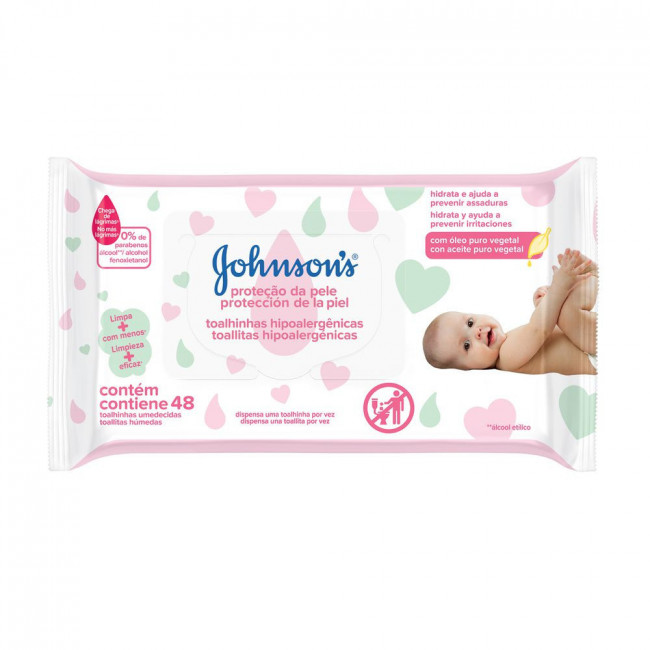 Johnson baby toallitas húmedas skin care x 50 unidades.