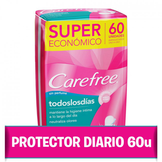 Carefree protección femenina todos los dias x 60 unidades.