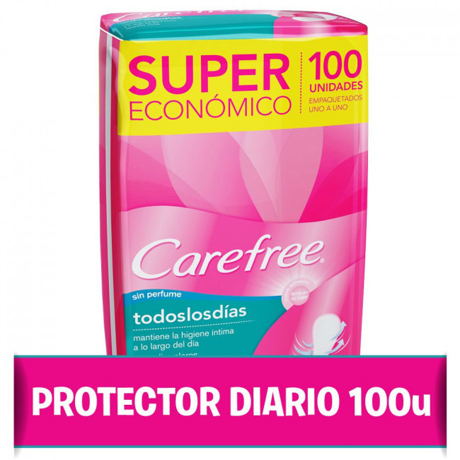Carefree proteccion femenina todos los dias x 100 unidades.
