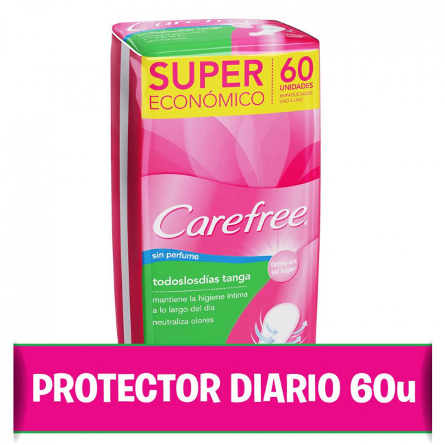 Carefree protección femenina todos los dias tanga x 60 unidades.