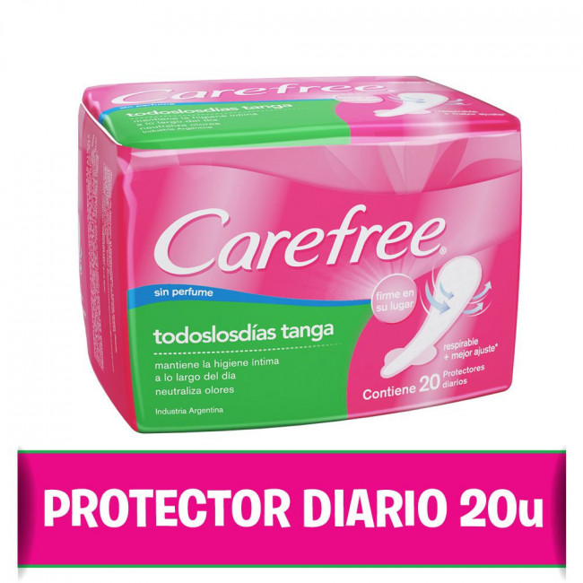 Carefree protección femenina todos los días tanga x 20 unidades .
