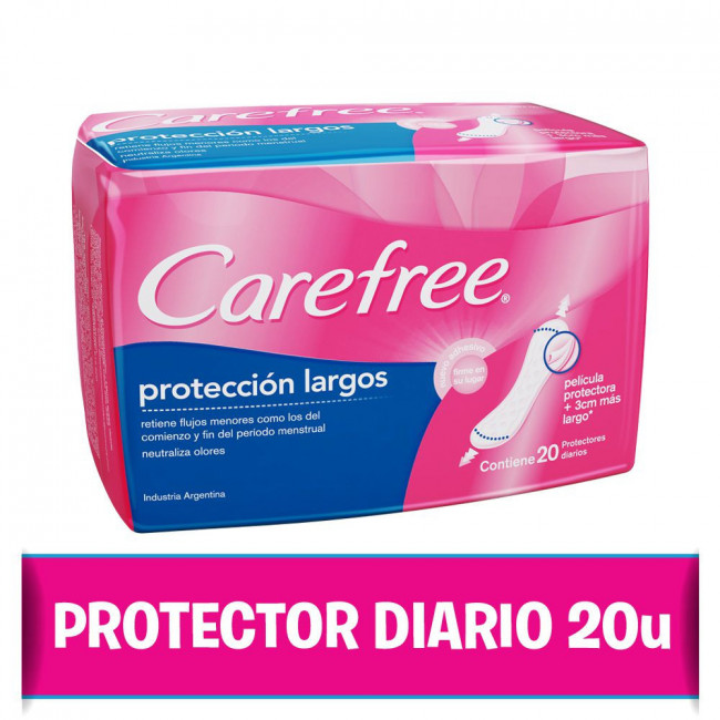 Carefree protección femenina largos x 20 unidades.