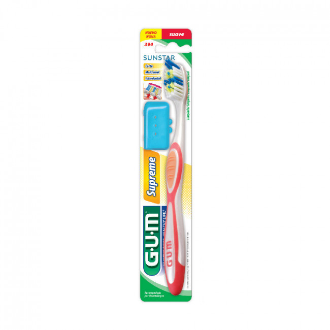 Gum cepillo 394 supreme suave con limpiador lingual